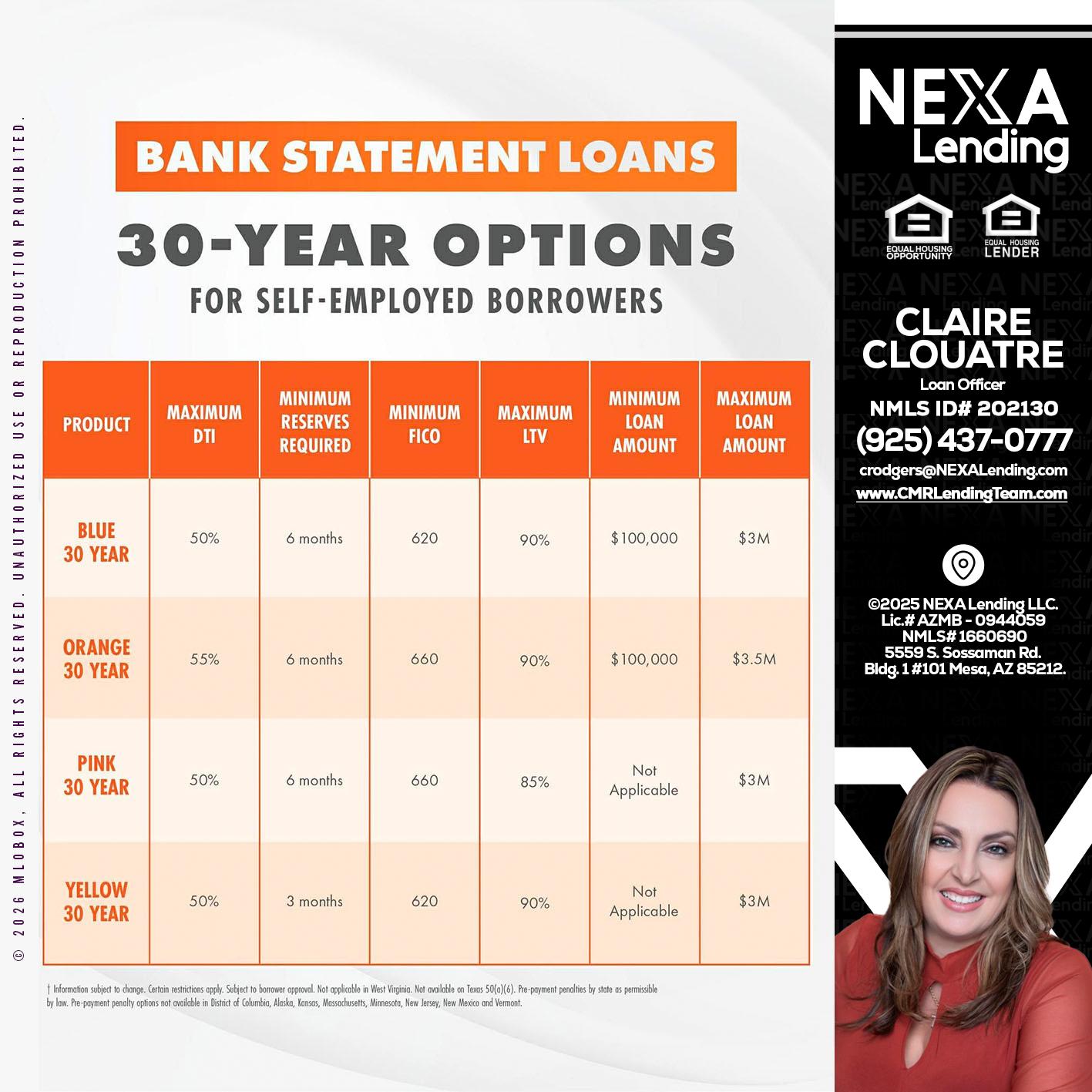 30 YEARS OPTIONS - Claudia Rodgers -Loan Officer