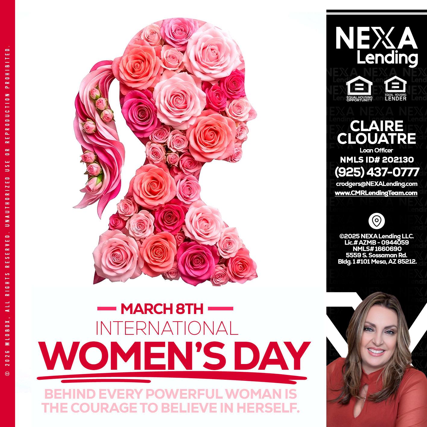 MARCH 8TH - Claudia Rodgers -Loan Officer