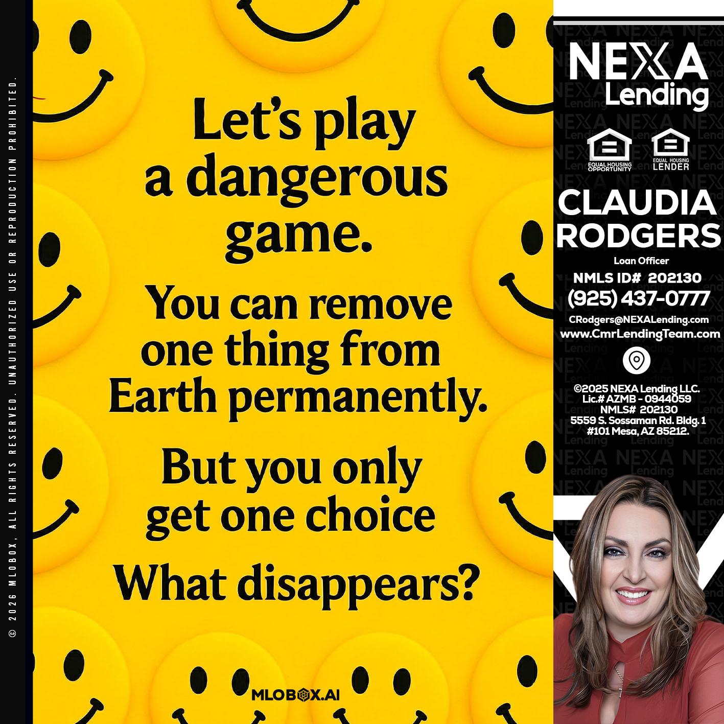 LETS PLAY - Claudia Rodgers -Loan Officer