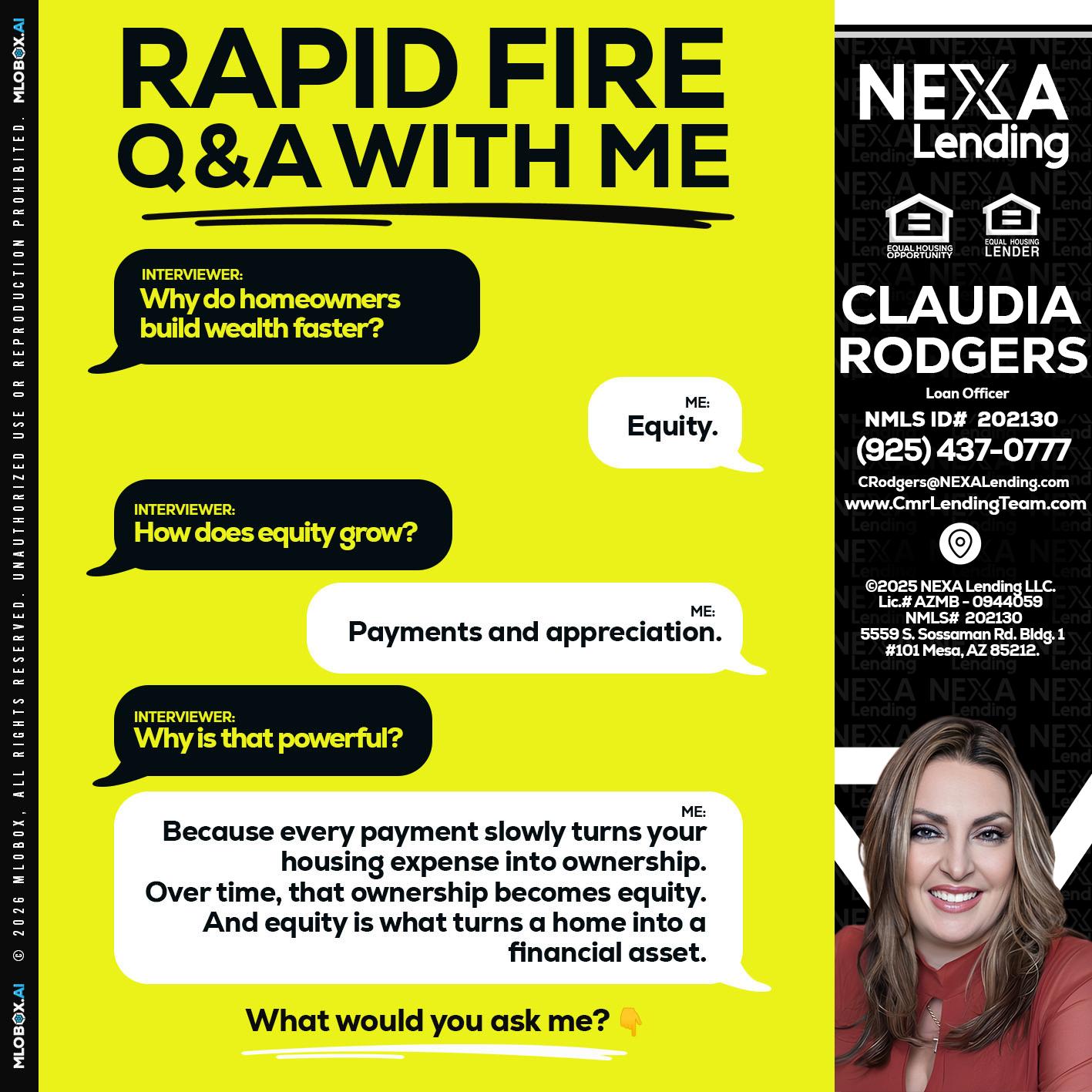 RAPID FIRE Q&A - Claudia Rodgers -Loan Officer