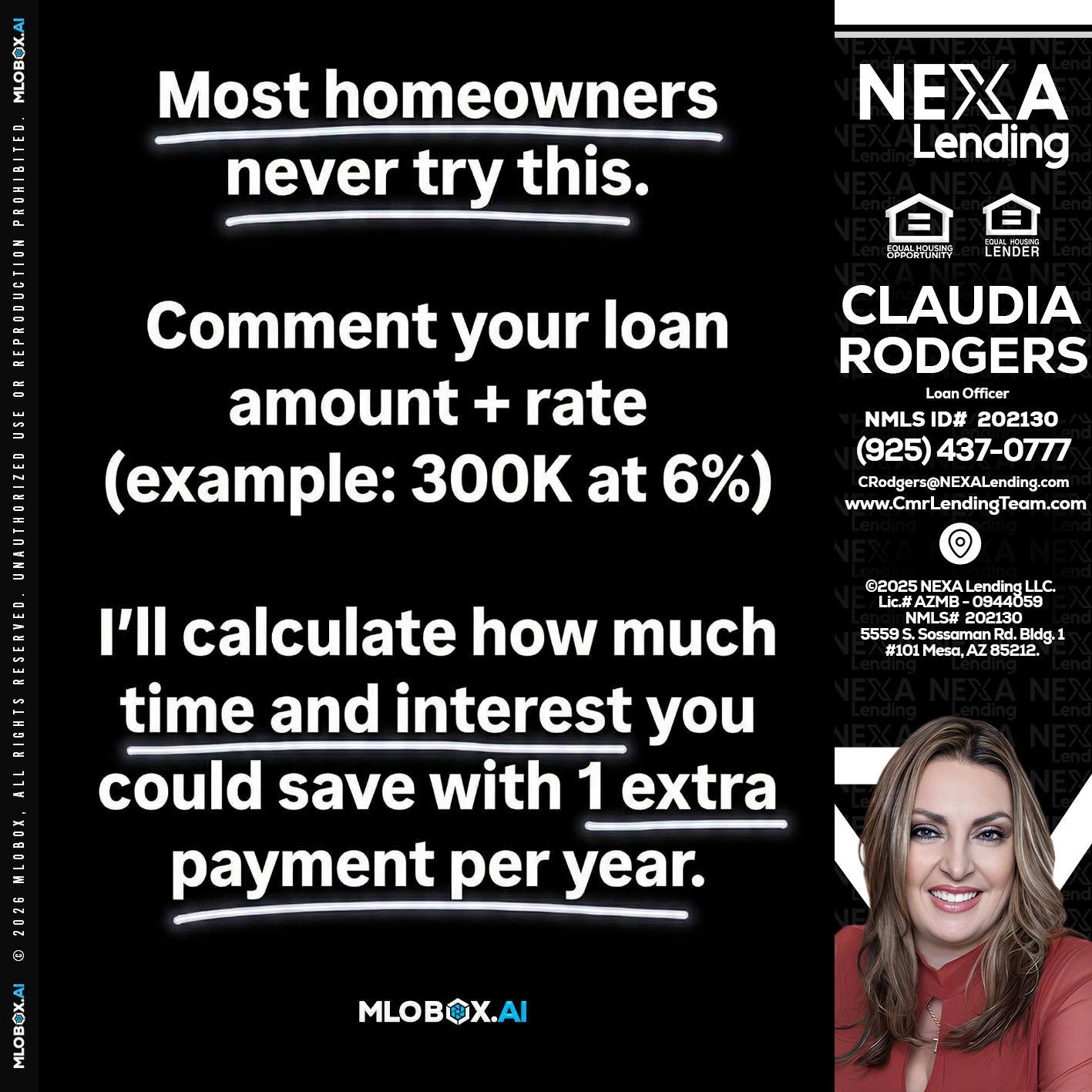 most owners - Claudia Rodgers -Loan Officer