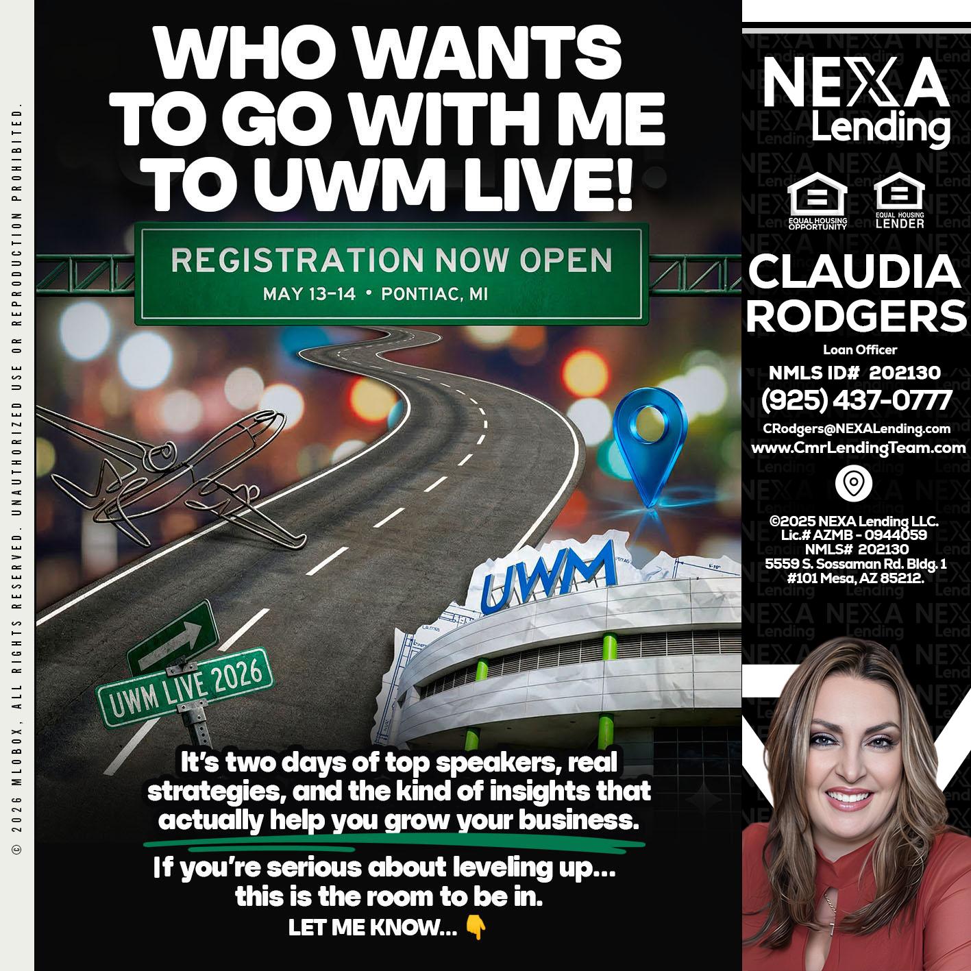 WHO WANTS - Claudia Rodgers -Loan Officer