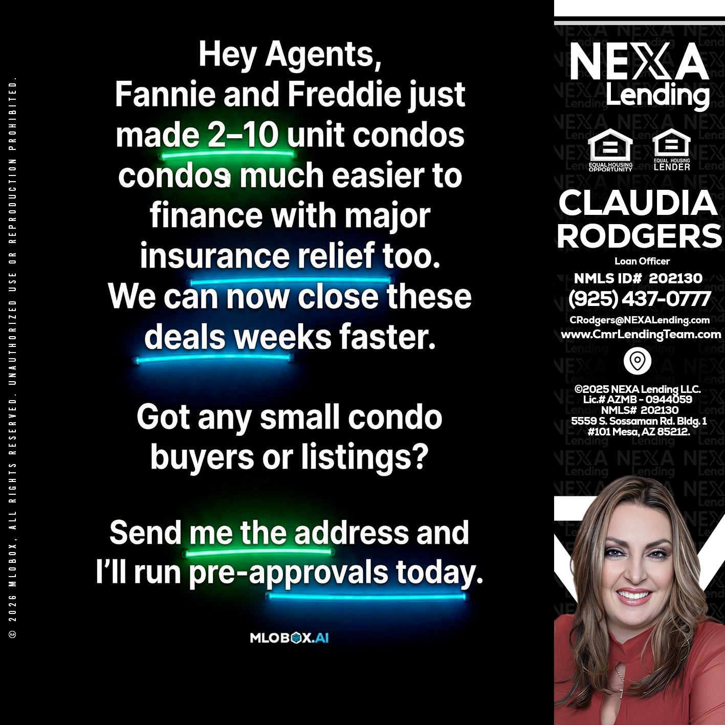 HEY AGENTS - Claudia Rodgers -Loan Officer