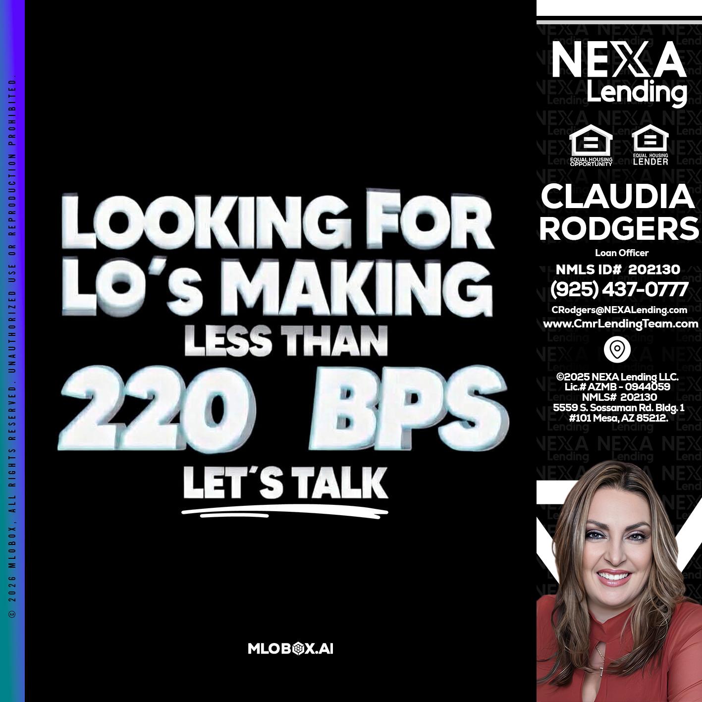 LOOKING FOR - Claudia Rodgers -Loan Officer