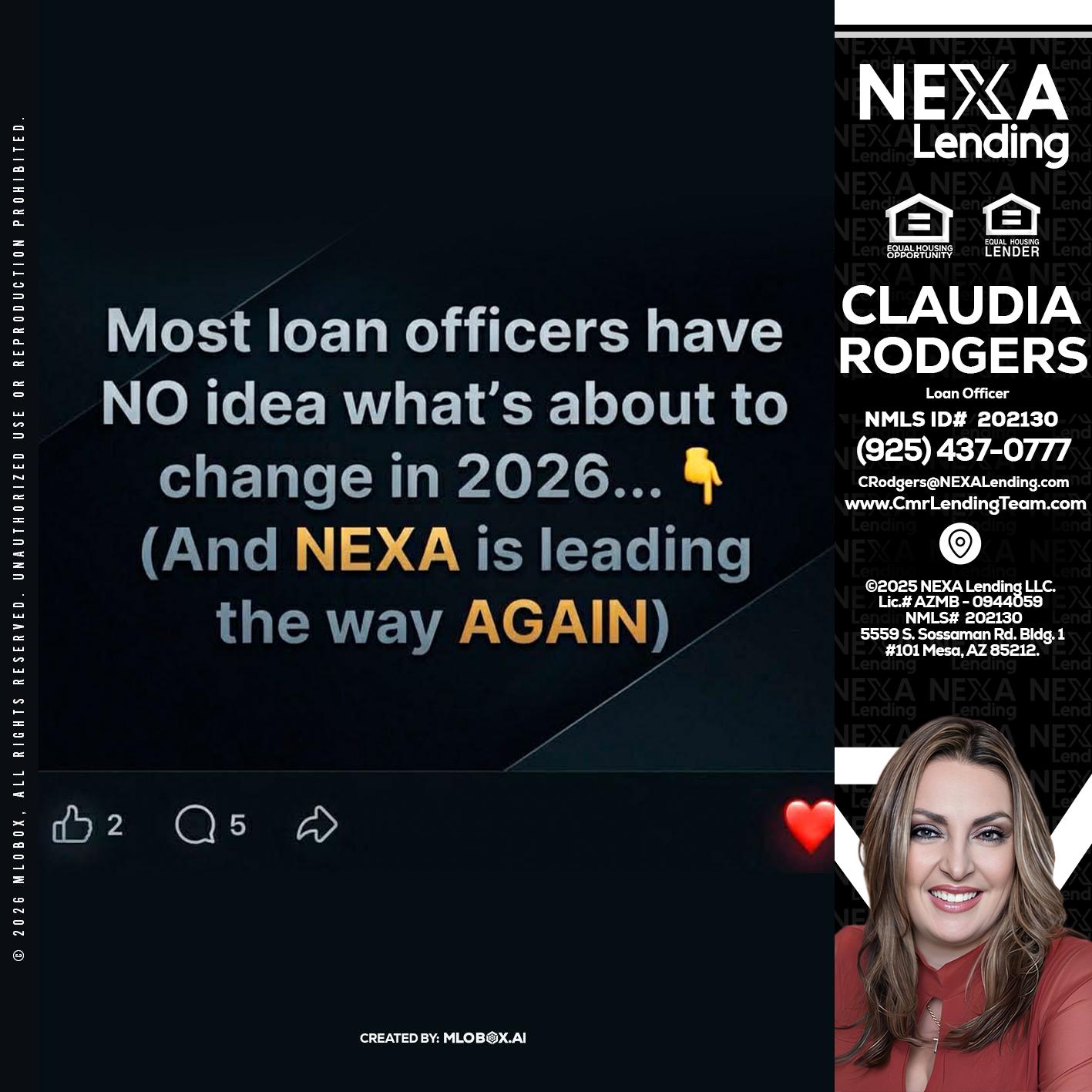 most loan officers - Claudia Rodgers -Loan Officer