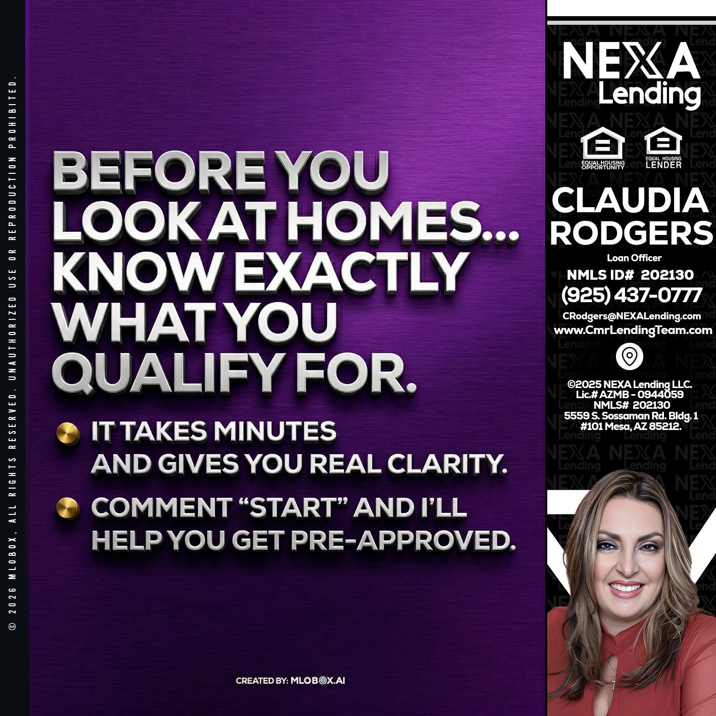 BEFORE YOU - Claudia Rodgers -Loan Officer