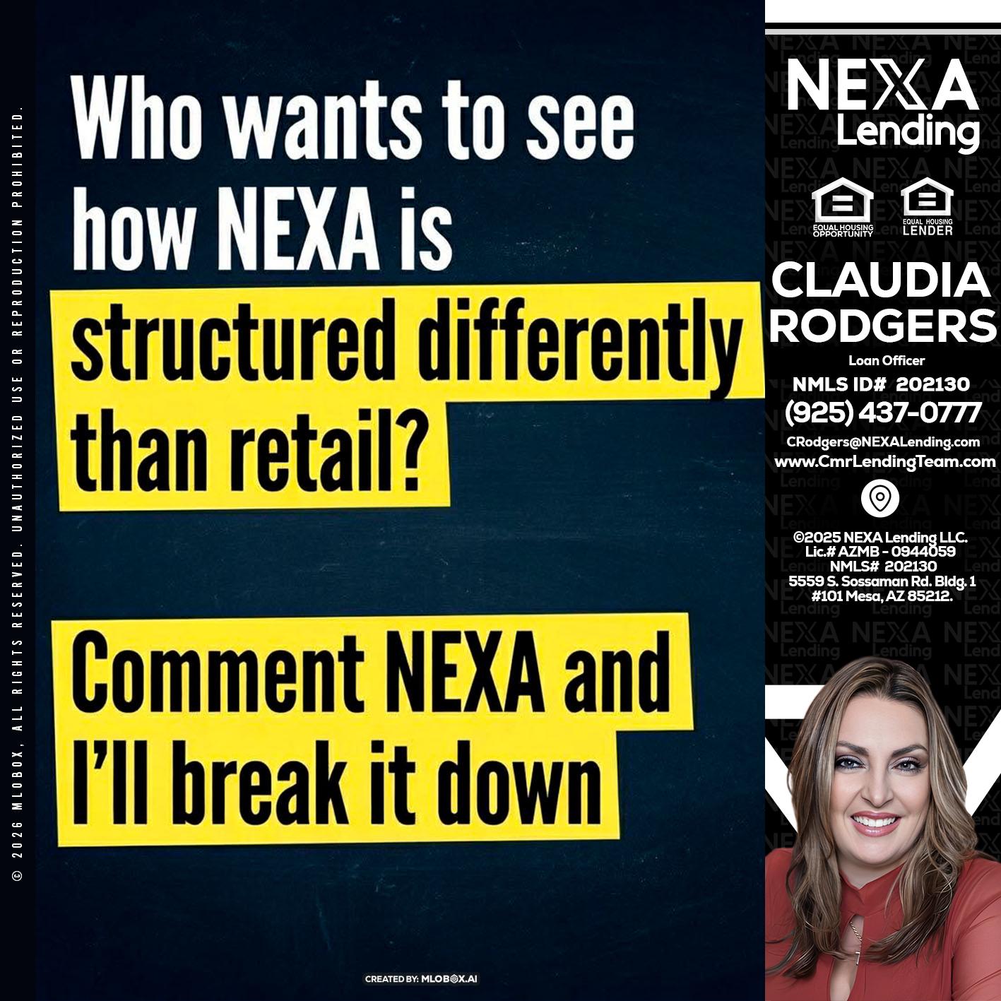 who want to see - Claudia Rodgers -Loan Officer