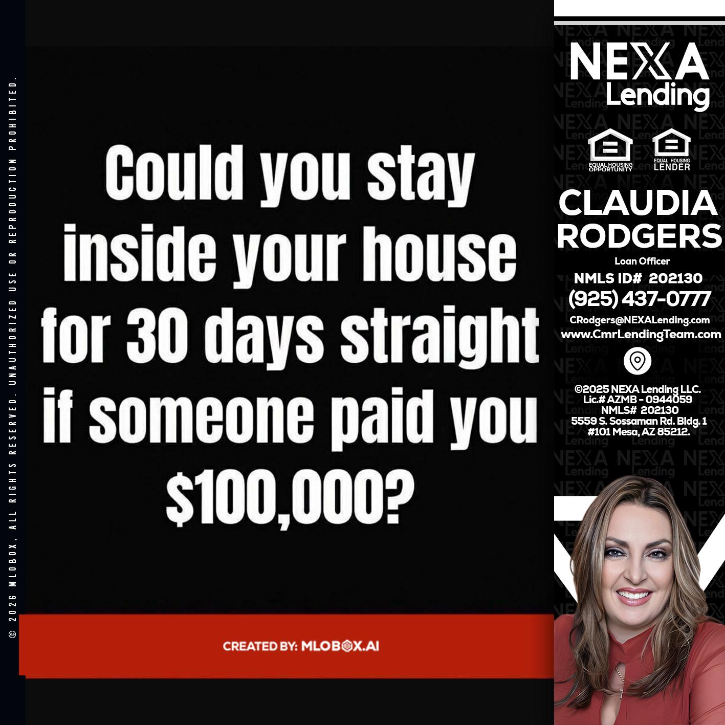 COULD YOU STAY - Claudia Rodgers -Loan Officer
