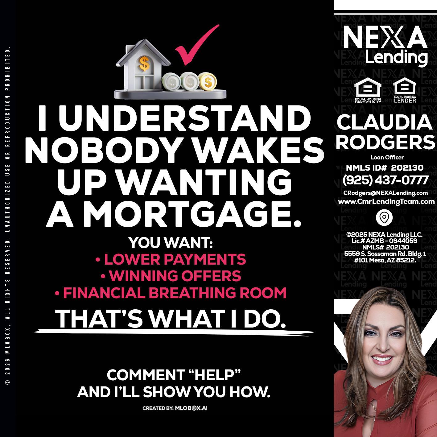 I UNDERSTAND - Claudia Rodgers -Loan Officer