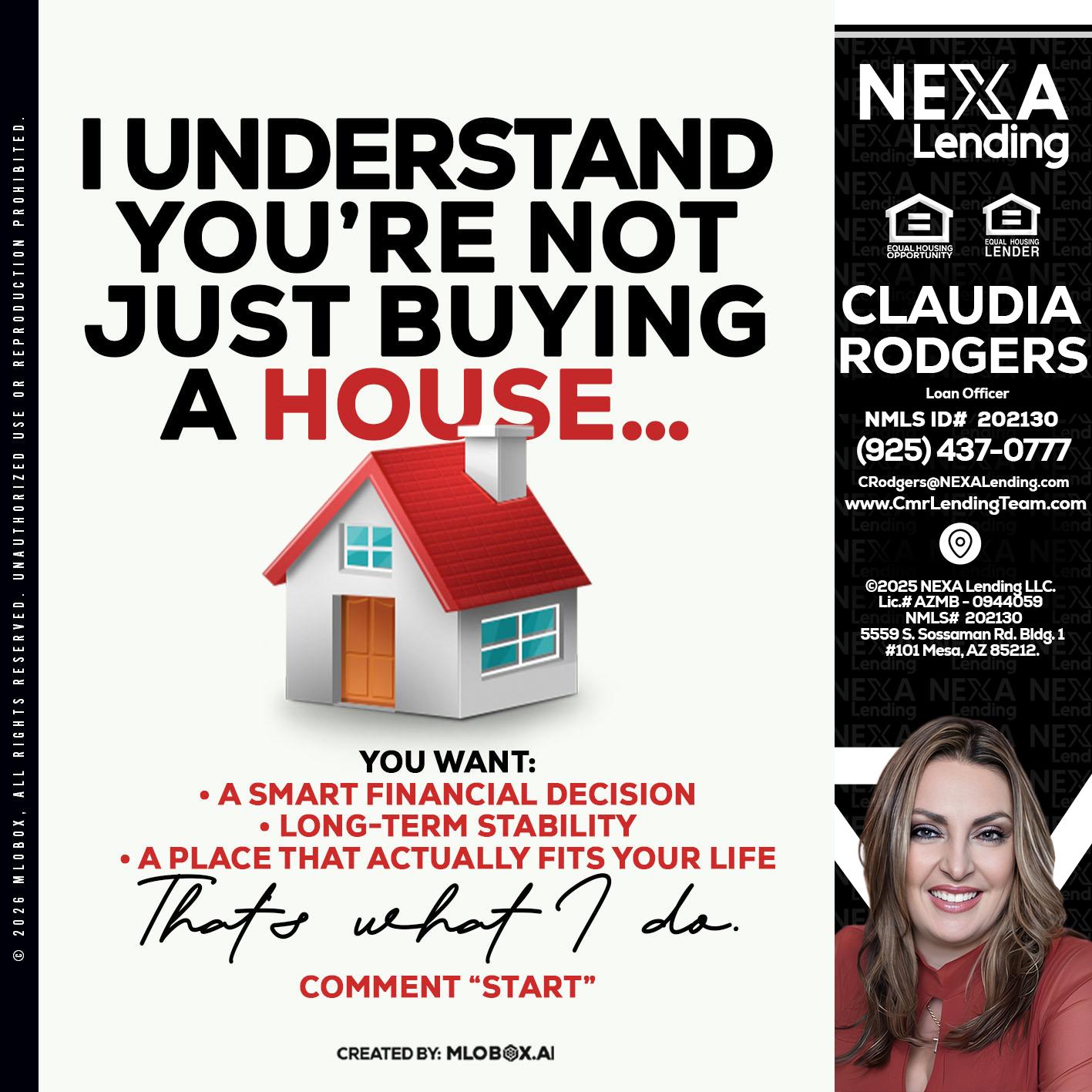 I UNDERSTAND - Claudia Rodgers -Loan Officer