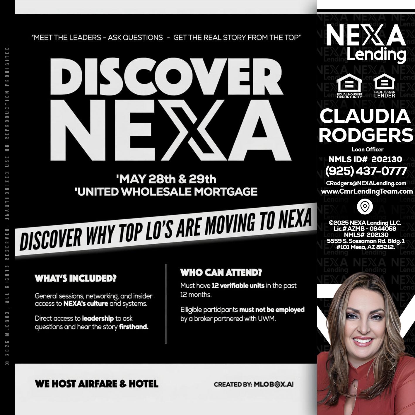 DISCOVER NEXA - Claudia Rodgers -Loan Officer