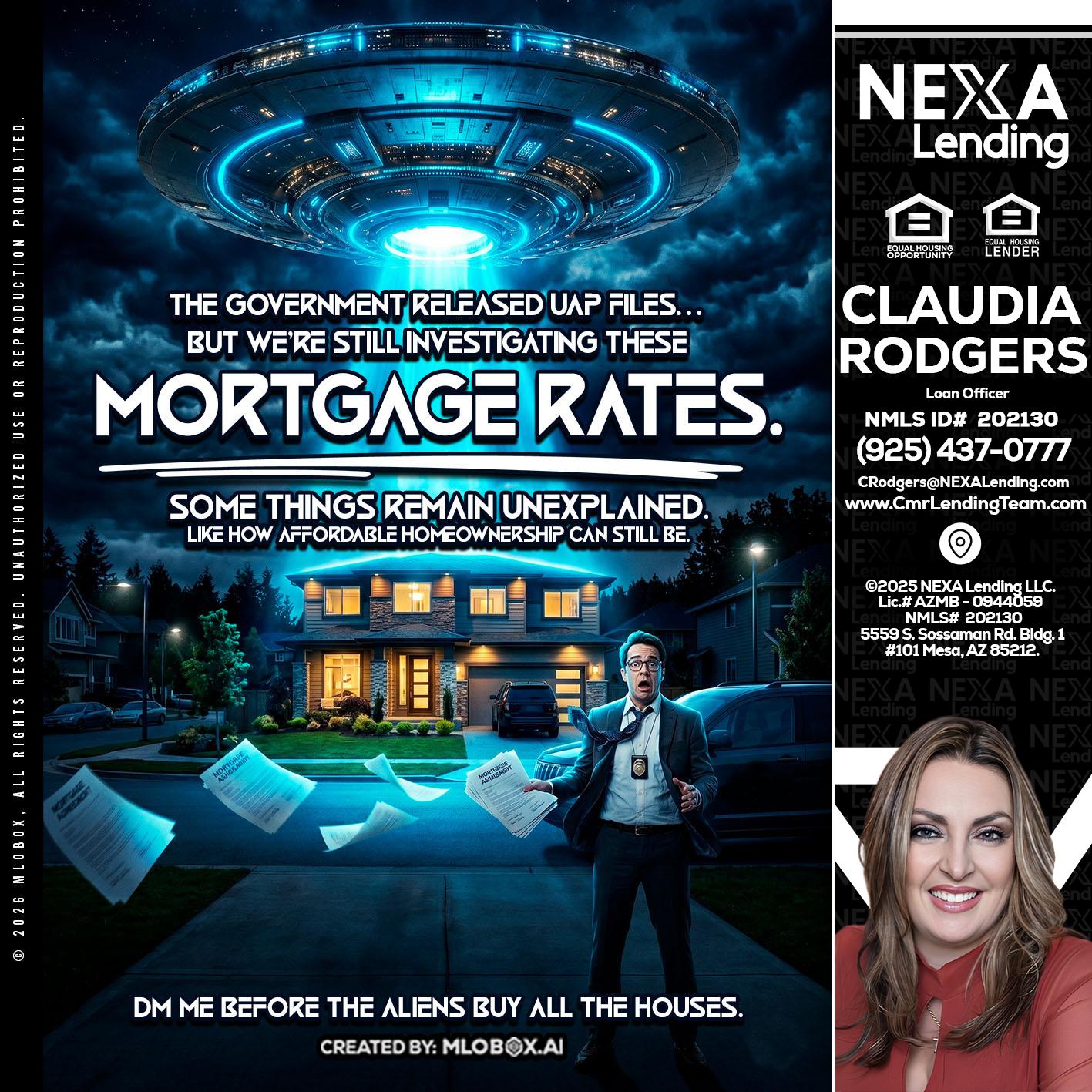 MORTGAGE RATES - Claudia Rodgers -Loan Officer