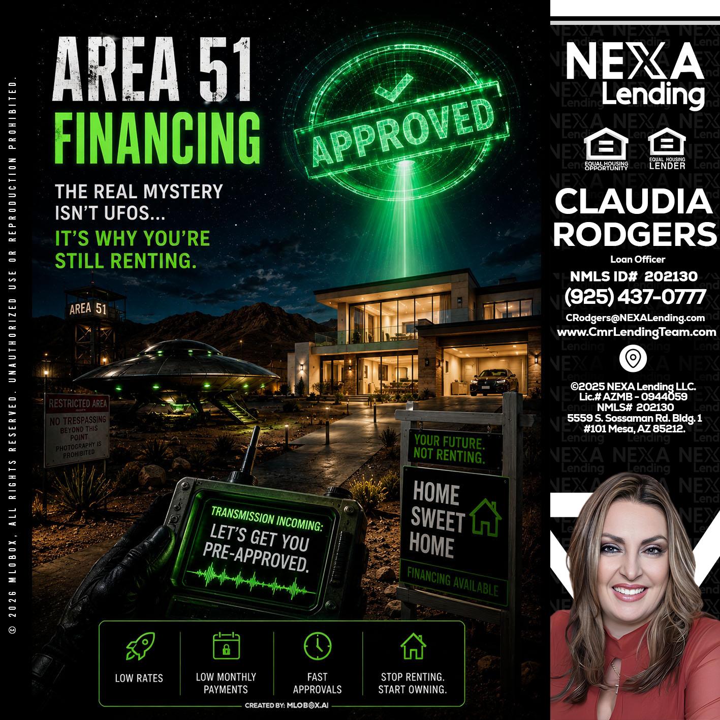 AREA 51 - Claudia Rodgers -Loan Officer