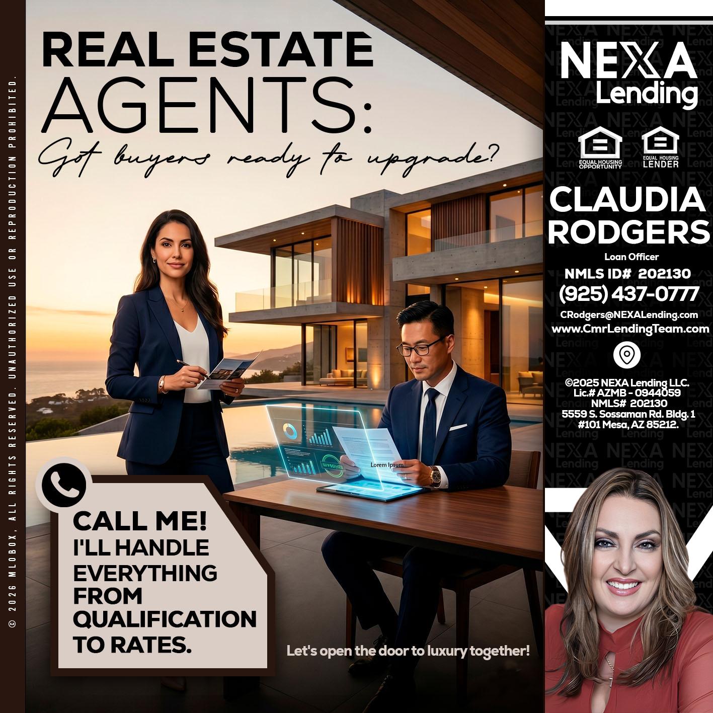 REAL ESTATE AGENTS - Claudia Rodgers -Loan Officer