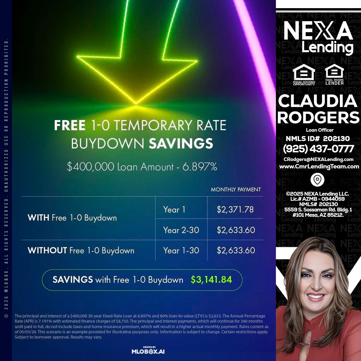 BUYDOWN - Claudia Rodgers -Loan Officer