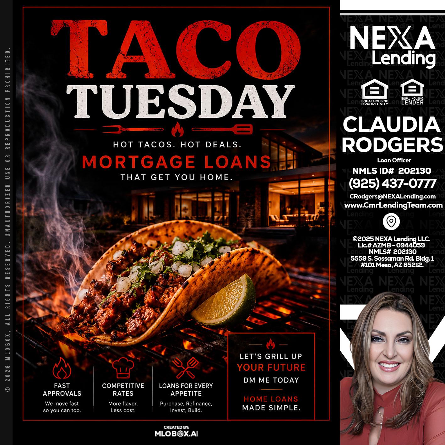TACO TUESDAY - Claudia Rodgers -Loan Officer