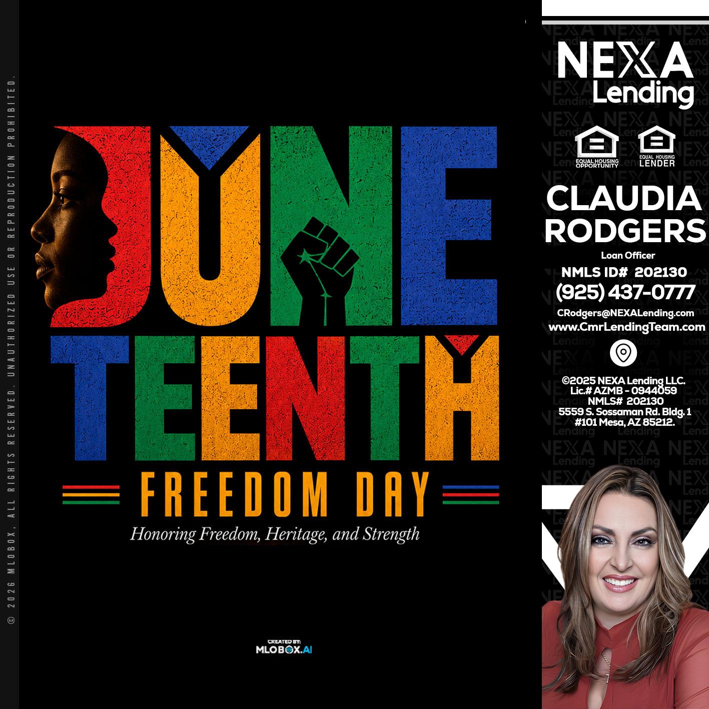 Juneteenth - Claudia Rodgers -Loan Officer