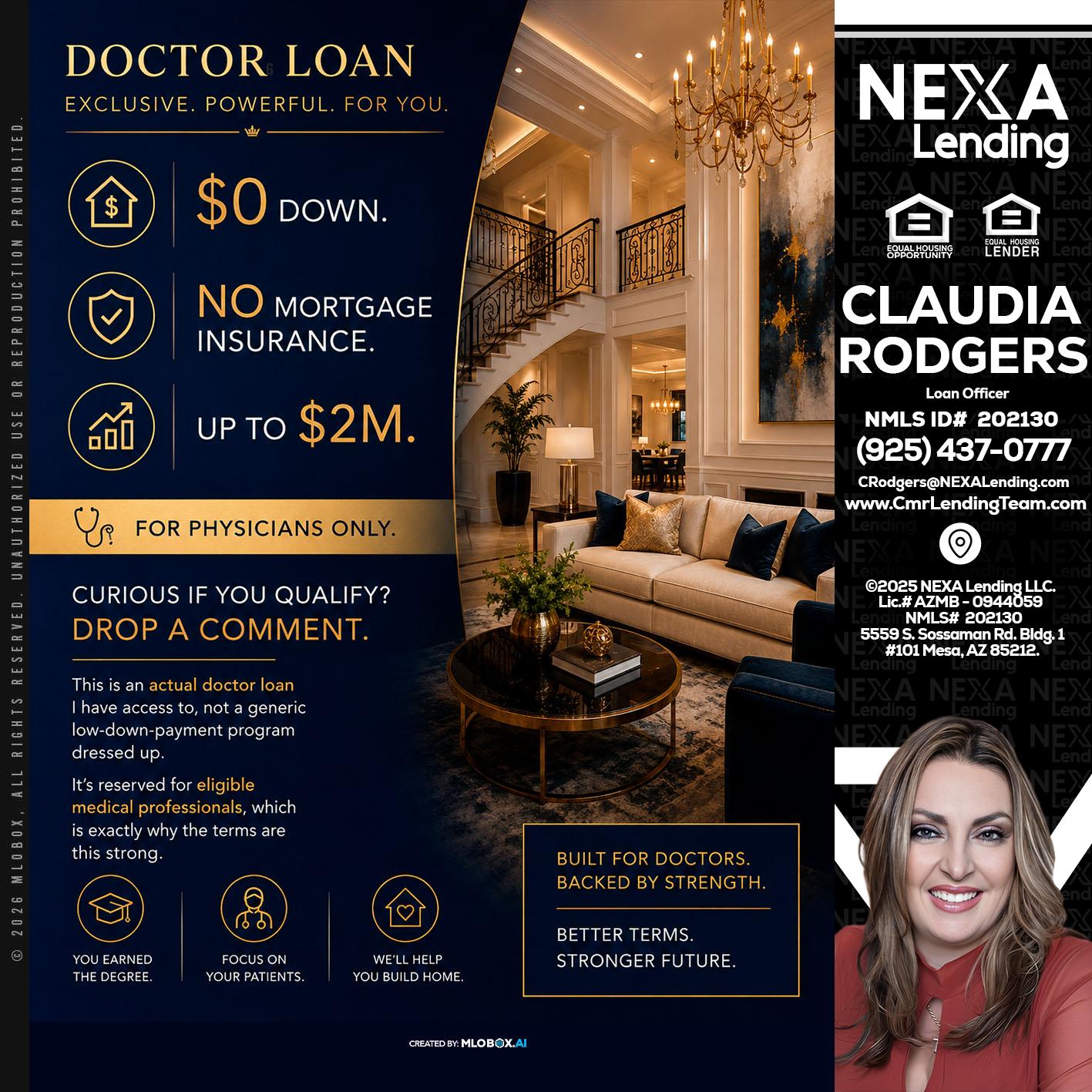 DOCTOR LOANS - Claudia Rodgers -Loan Officer