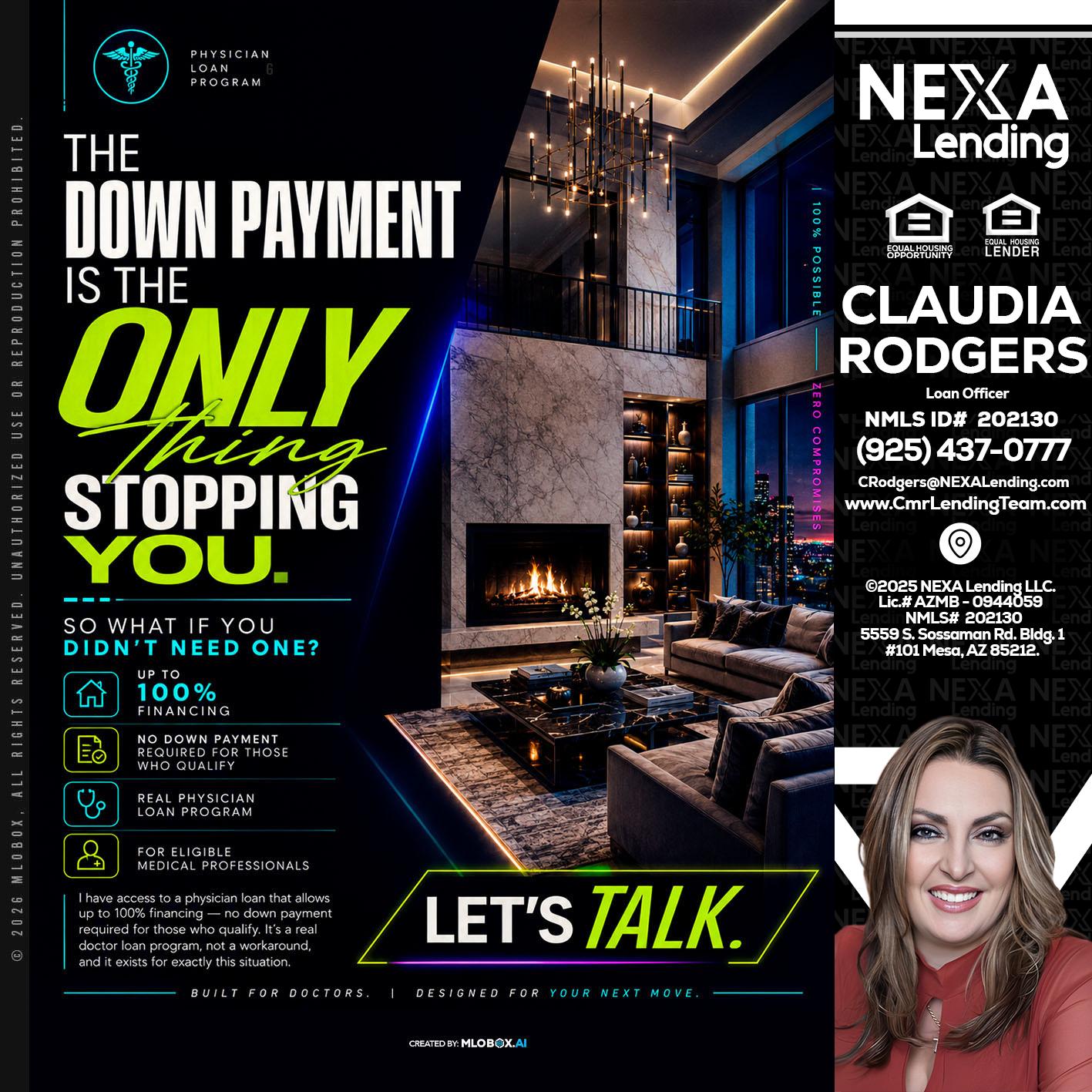 THE DOWN PAYMENT - Claudia Rodgers -Loan Officer