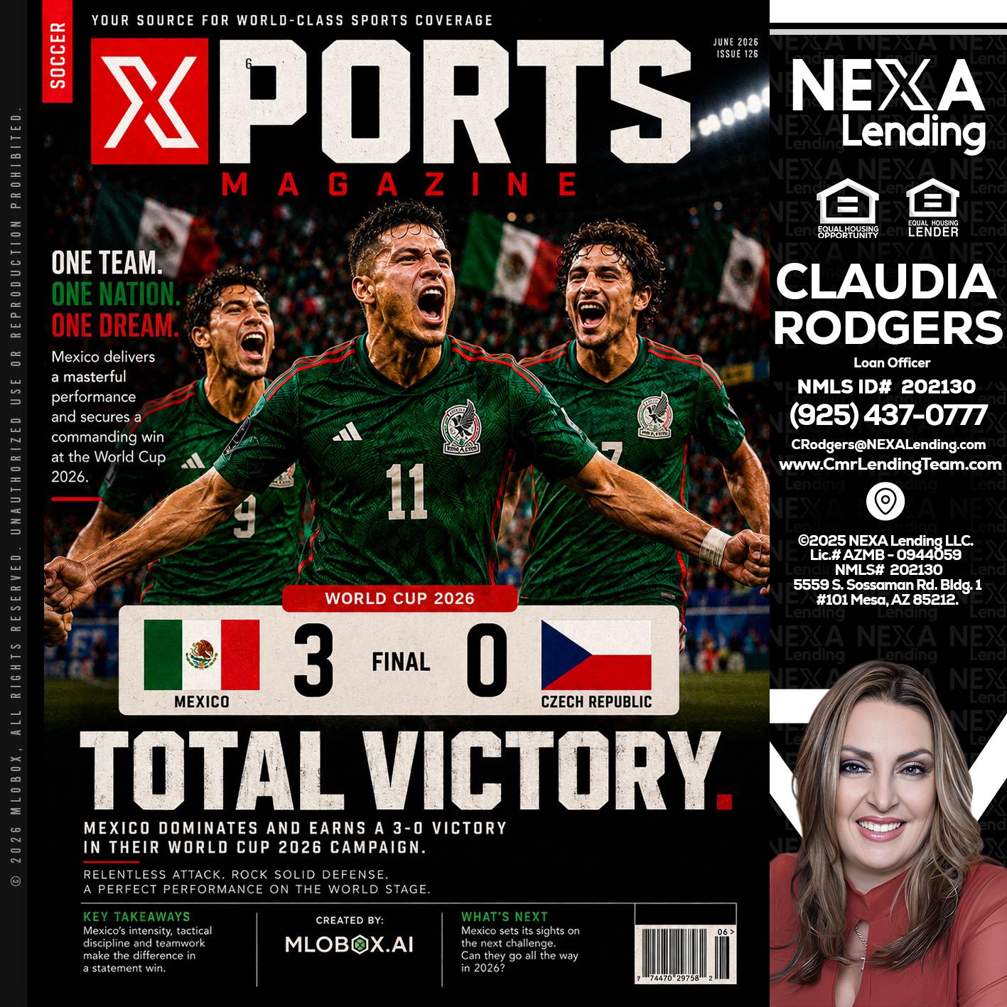 World Cup 2026 MEX 1-0 CZECH - Claudia Rodgers -Loan Officer