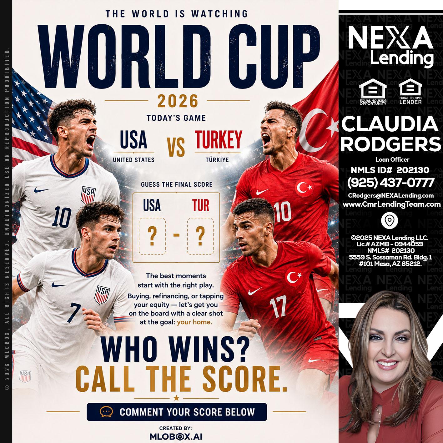 WHOS GONNA WIN? - Claudia Rodgers -Loan Officer