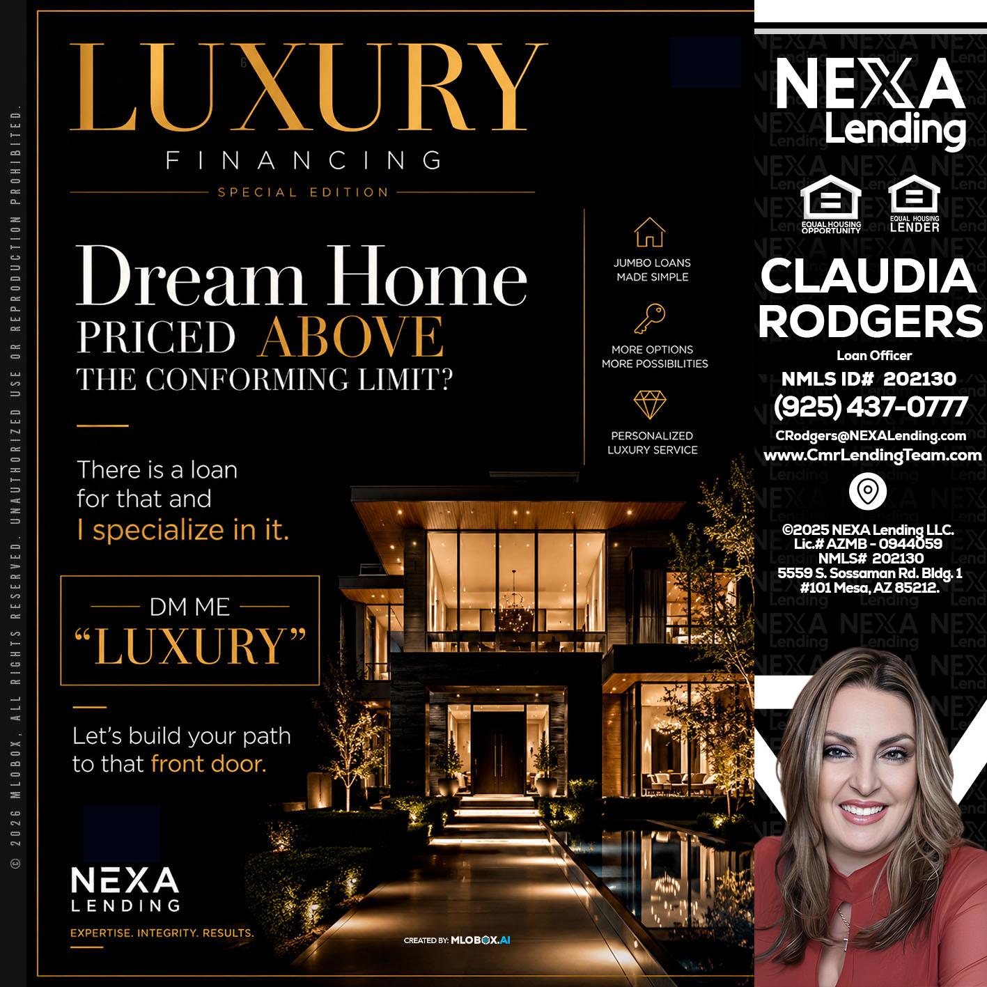 LUXURY - Claudia Rodgers -Loan Officer