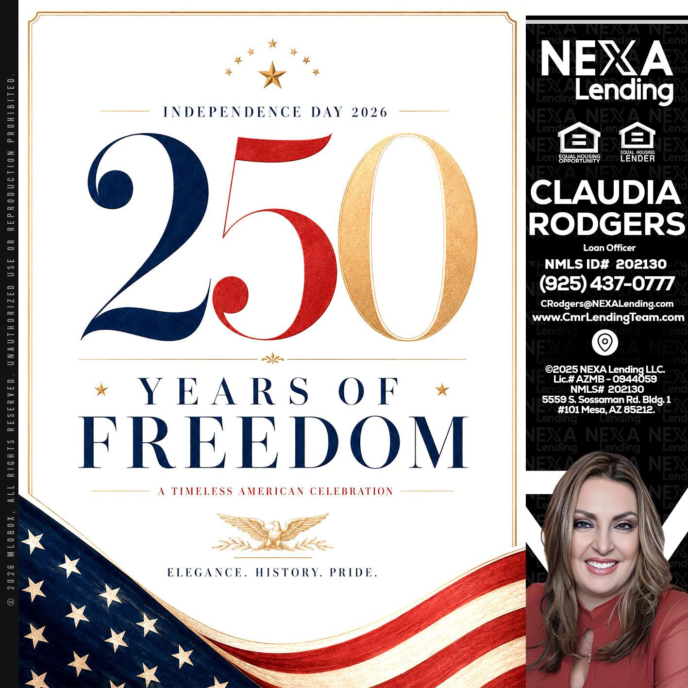 250 YEARS - Claudia Rodgers -Loan Officer