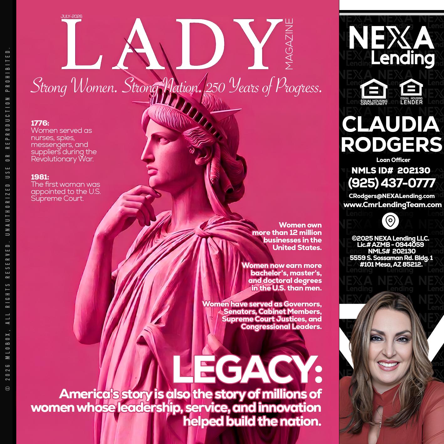 LADY LIBERTY! - Claudia Rodgers -Loan Officer