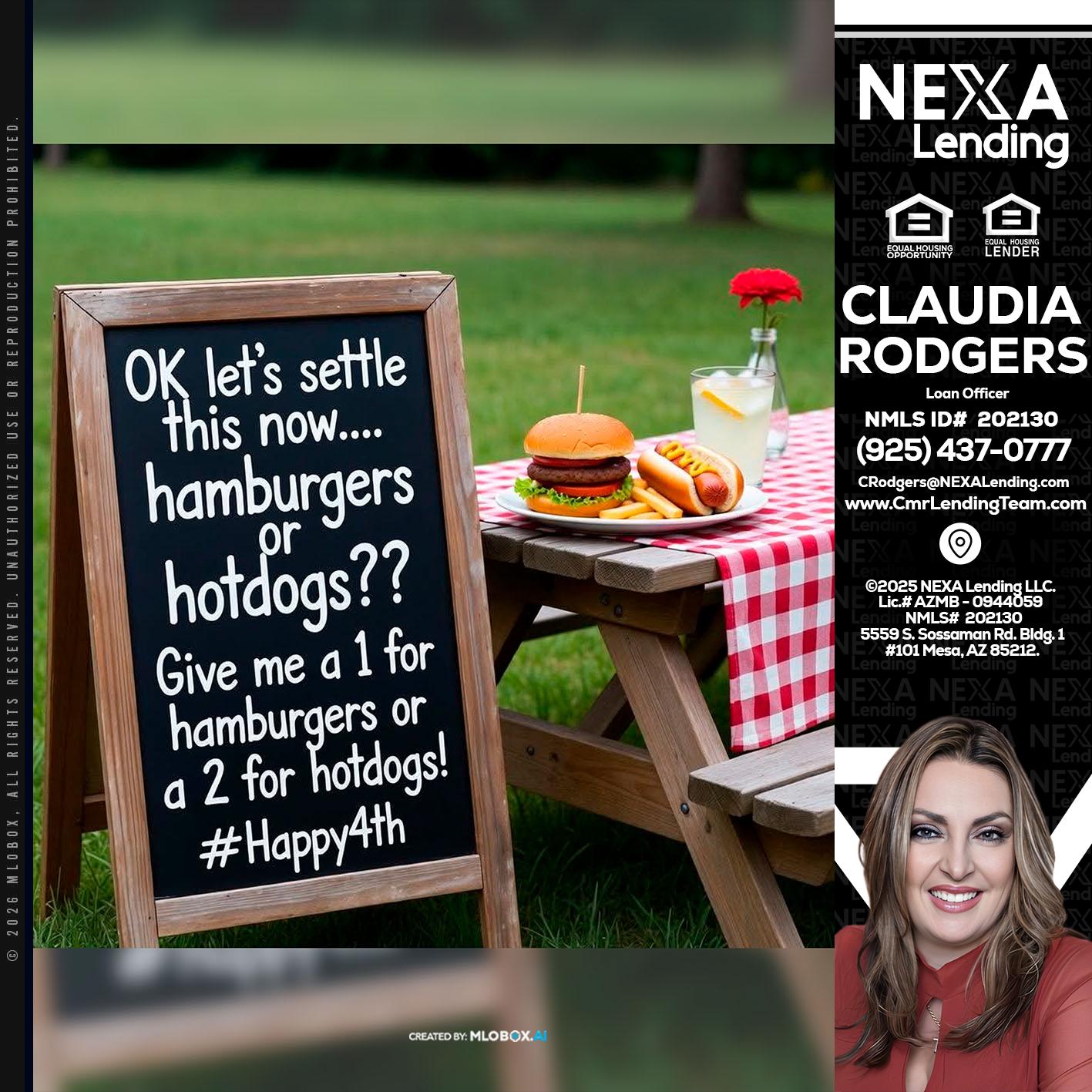 let settle this - Claudia Rodgers -Loan Officer