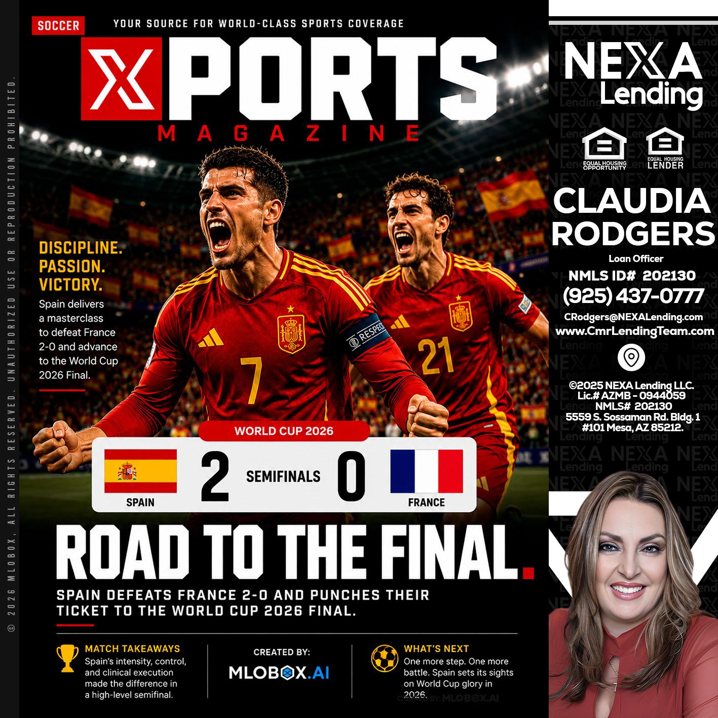 XPORTS WORLD CUP 2026 - Claudia Rodgers -Loan Officer