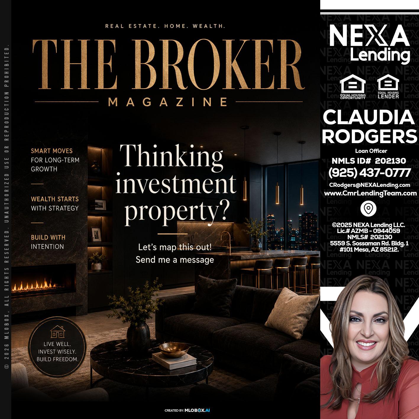 THE BROKER - Claudia Rodgers -Loan Officer